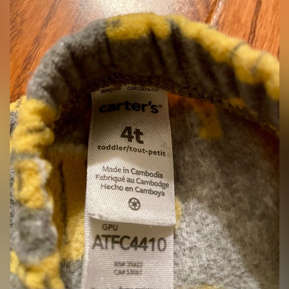 Toddler Boy Carter's Green and Gray Animal Print Pajama Bottoms and Set size 4T - Picture 4 of 11